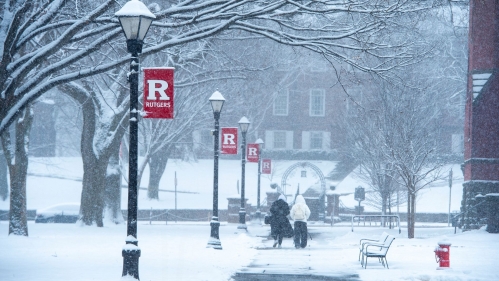Rutgers–New Brunswick campus in the snow