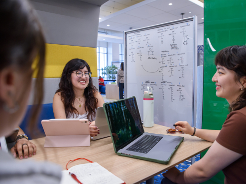 Students sitting studying